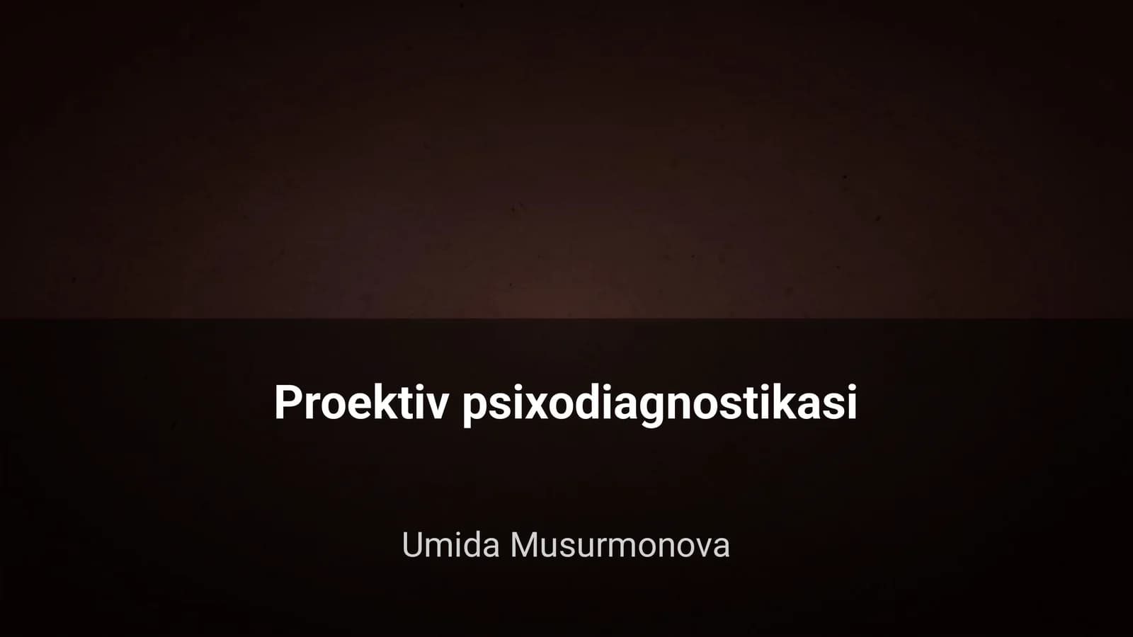 Proektiv psixodiagnostikasi