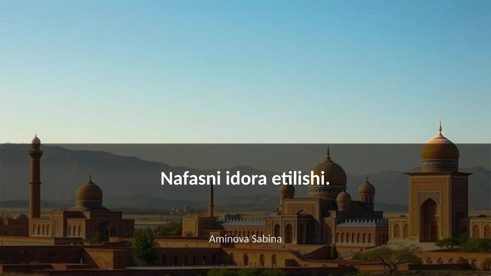 Nafasni idora etilishi