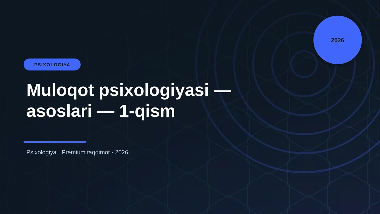 Muloqot psixologiyasi — asoslari — 1-qism