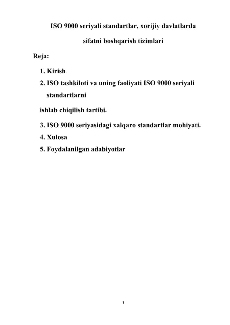 ISO 9000 seriyali standartlar, xorijiy davlatlarda sifatni boshqarish tizimlari