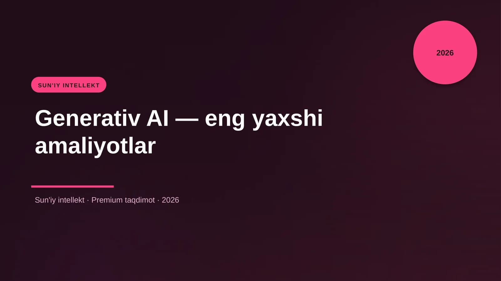 Generativ AI — eng yaxshi amaliyotlar