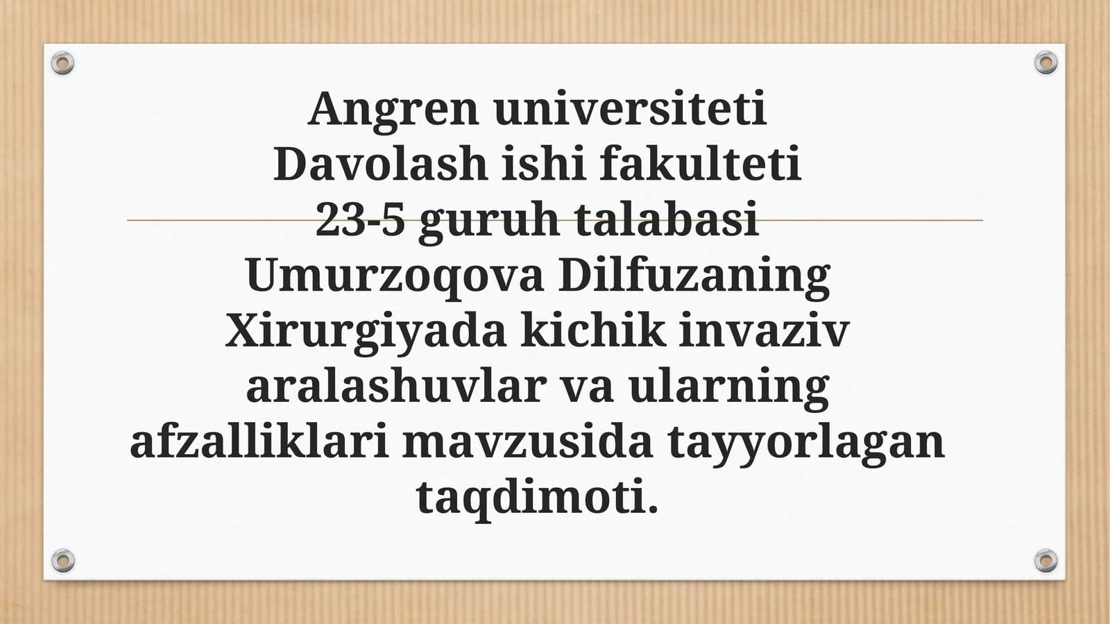 Xirurgiyadagi kichik invaziv zararlar, ularning afzalliklari