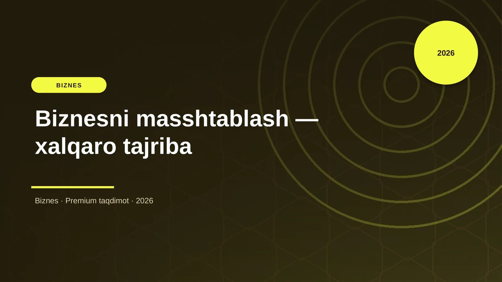 Biznesni masshtablash — xalqaro tajriba