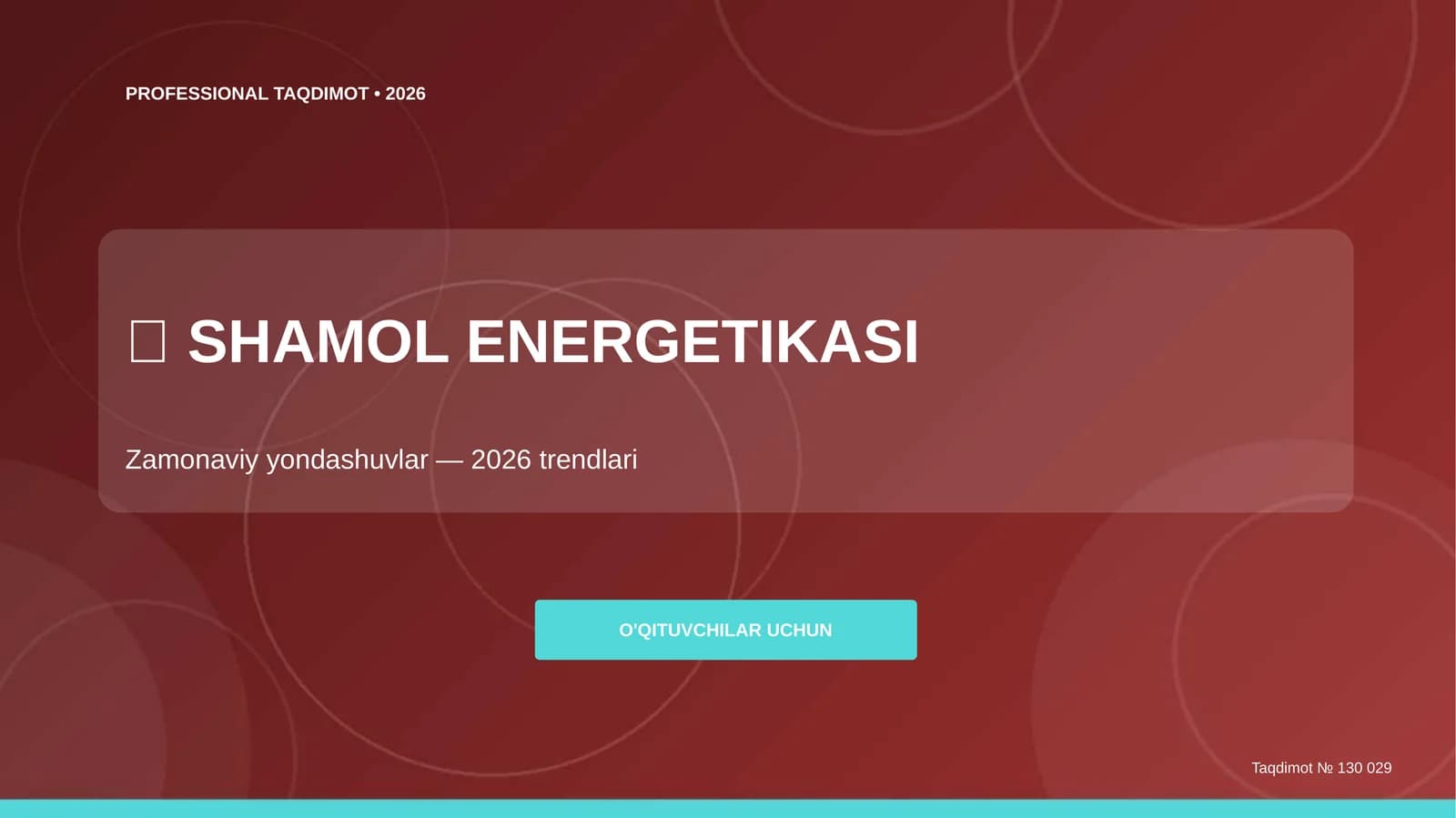 SHAMOL ENERGETIKASI 2026