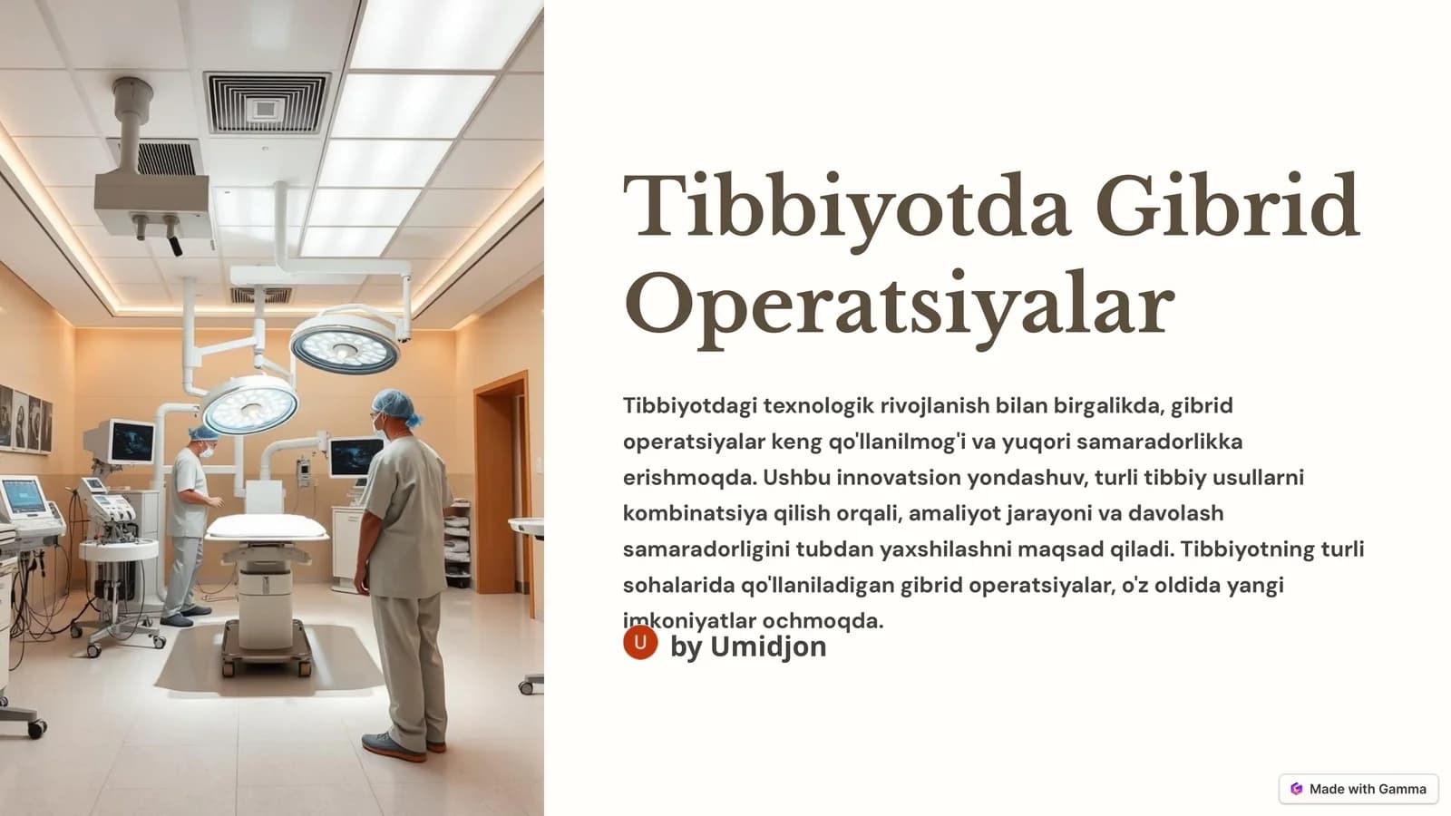 Tibbiyotda Gibrid Operatsiyalar