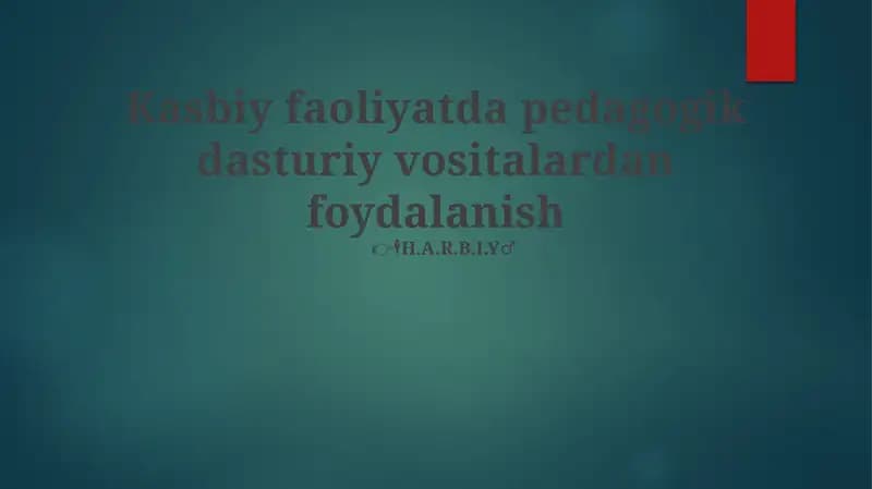 Pedagogik Dastur: Mutaxassislar Uchun Yangi Maydon