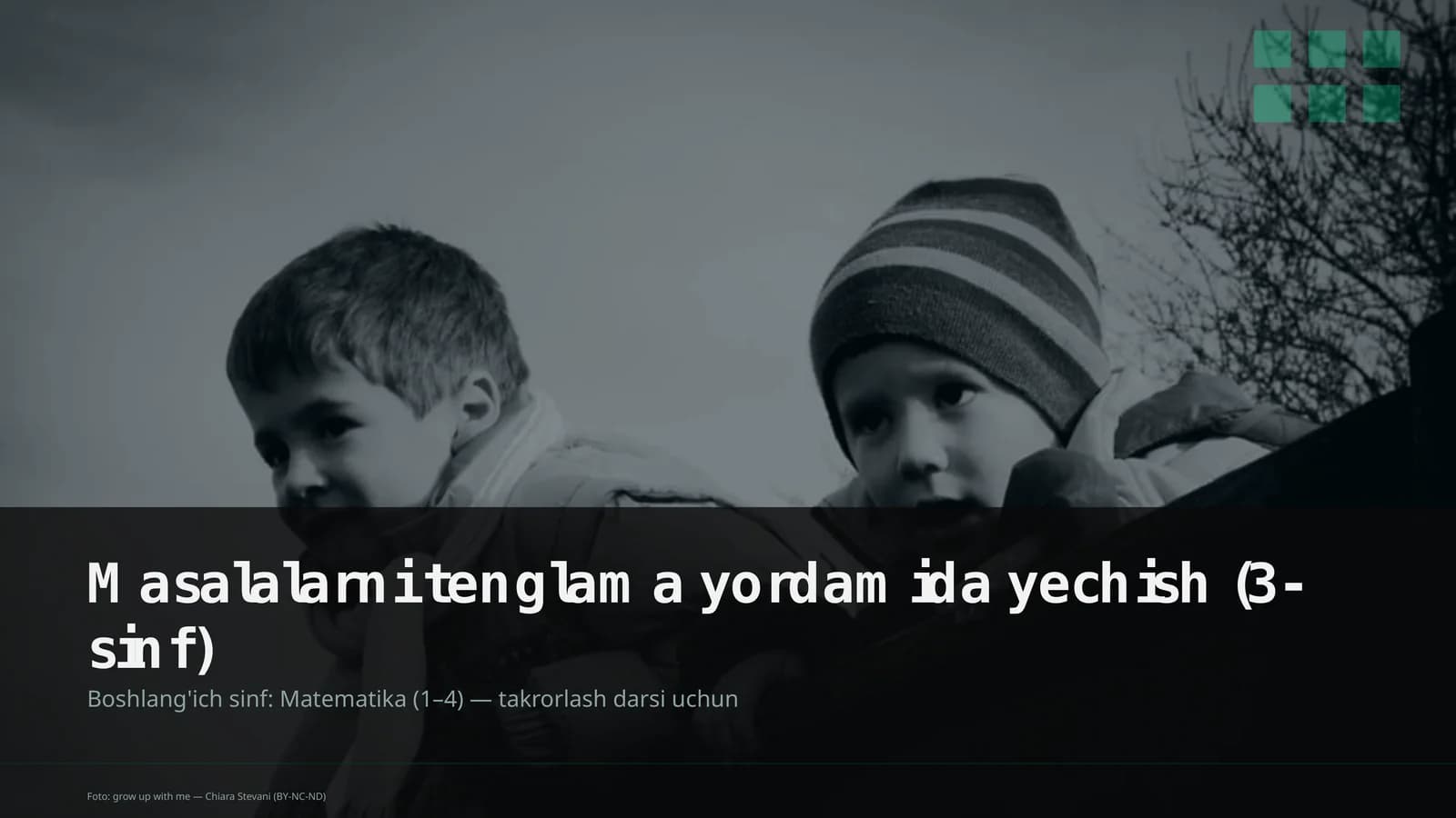 Masalalarni tenglama yordamida yechish (3-sinf)