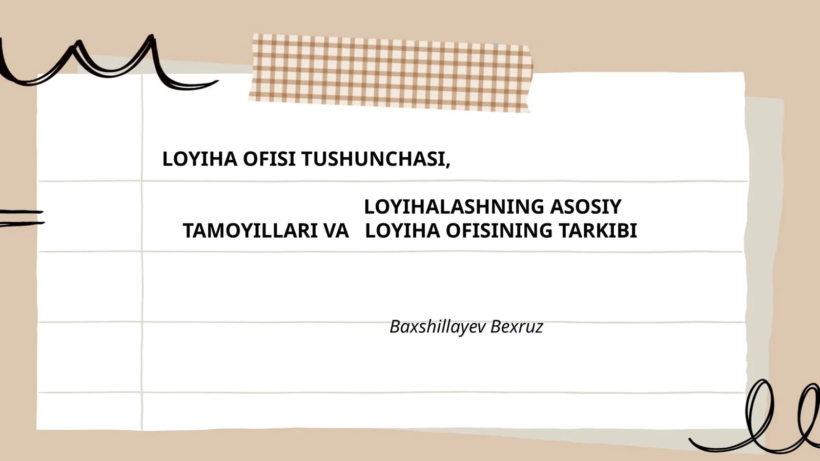 LOYIHA OFISI TUSHUNCHASI