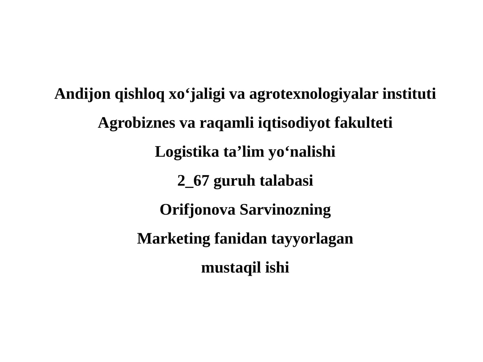 Xalqaro marketingning asosiy tushunchalari