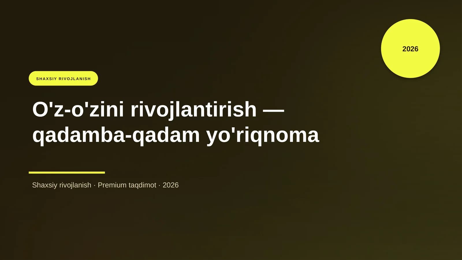 O'z-o'zini rivojlantirish — qadamba-qadam yo'riqnoma