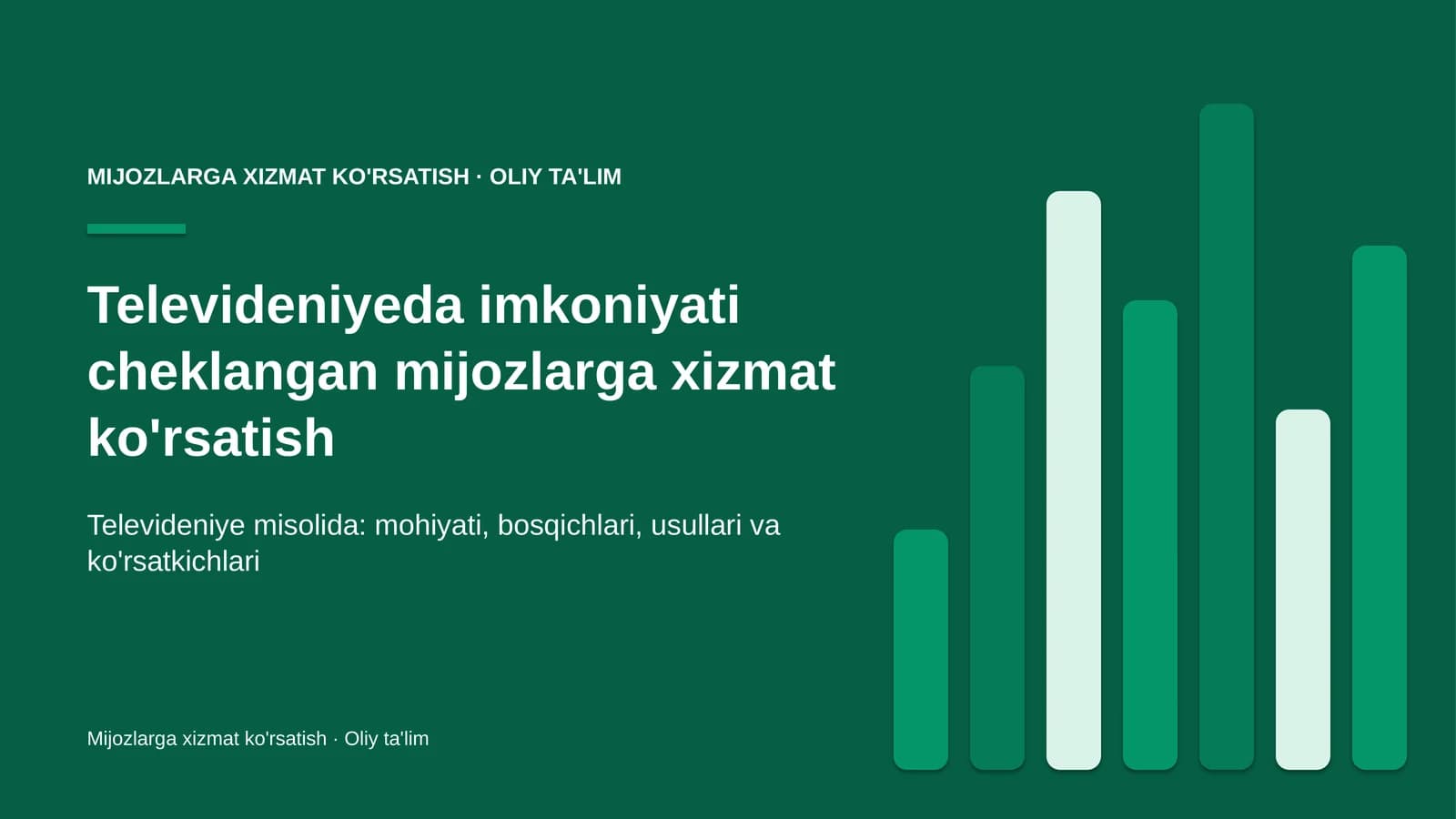 televideniyeda imkoniyati cheklangan mijozlarga xizmat ko'rsatish 7508