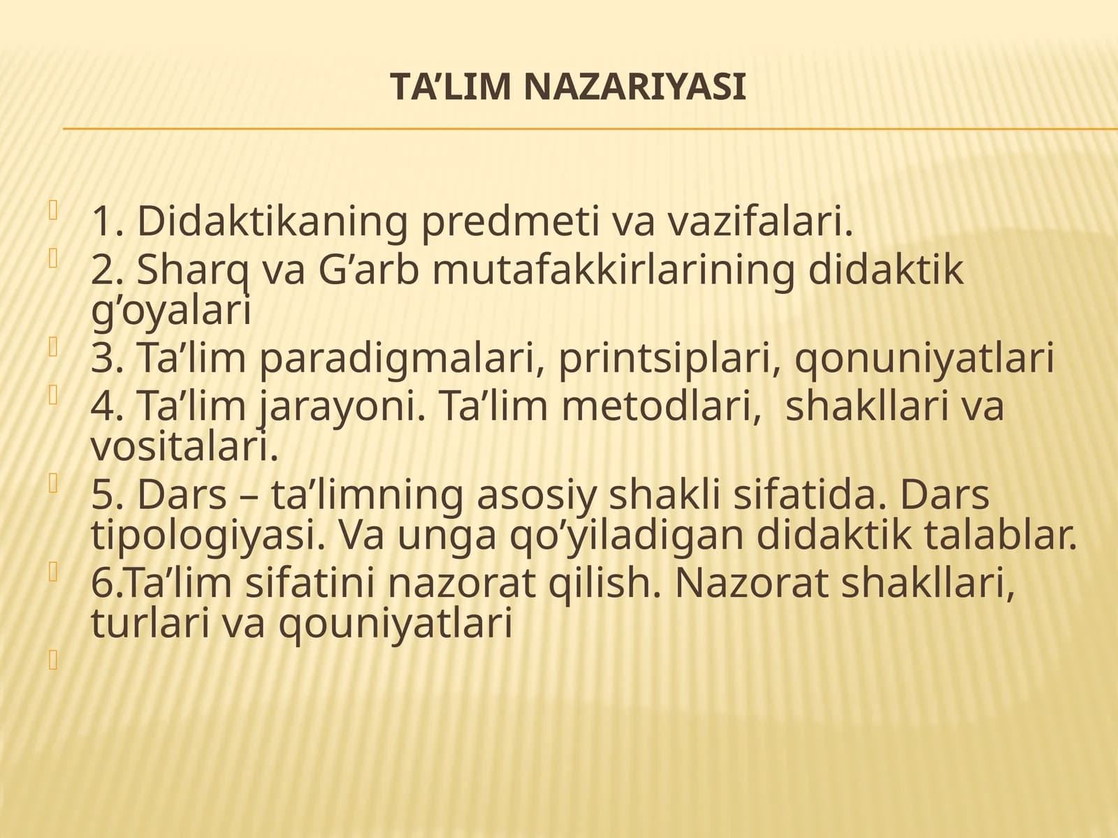 Ta’lim nazariyasi