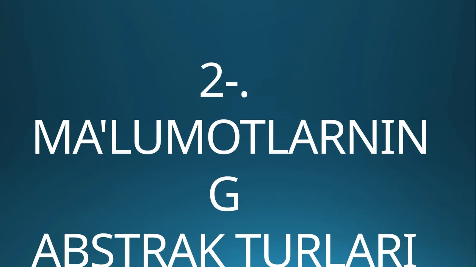 Ma'lumotlar Strukturasi