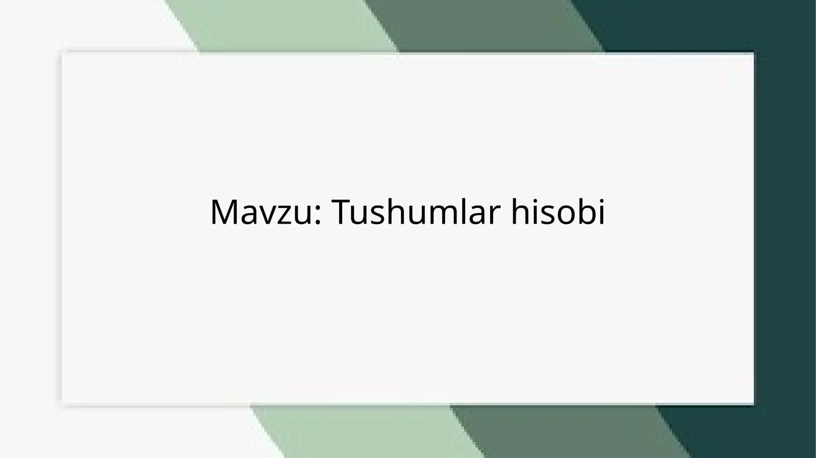Tushumlarhisobi