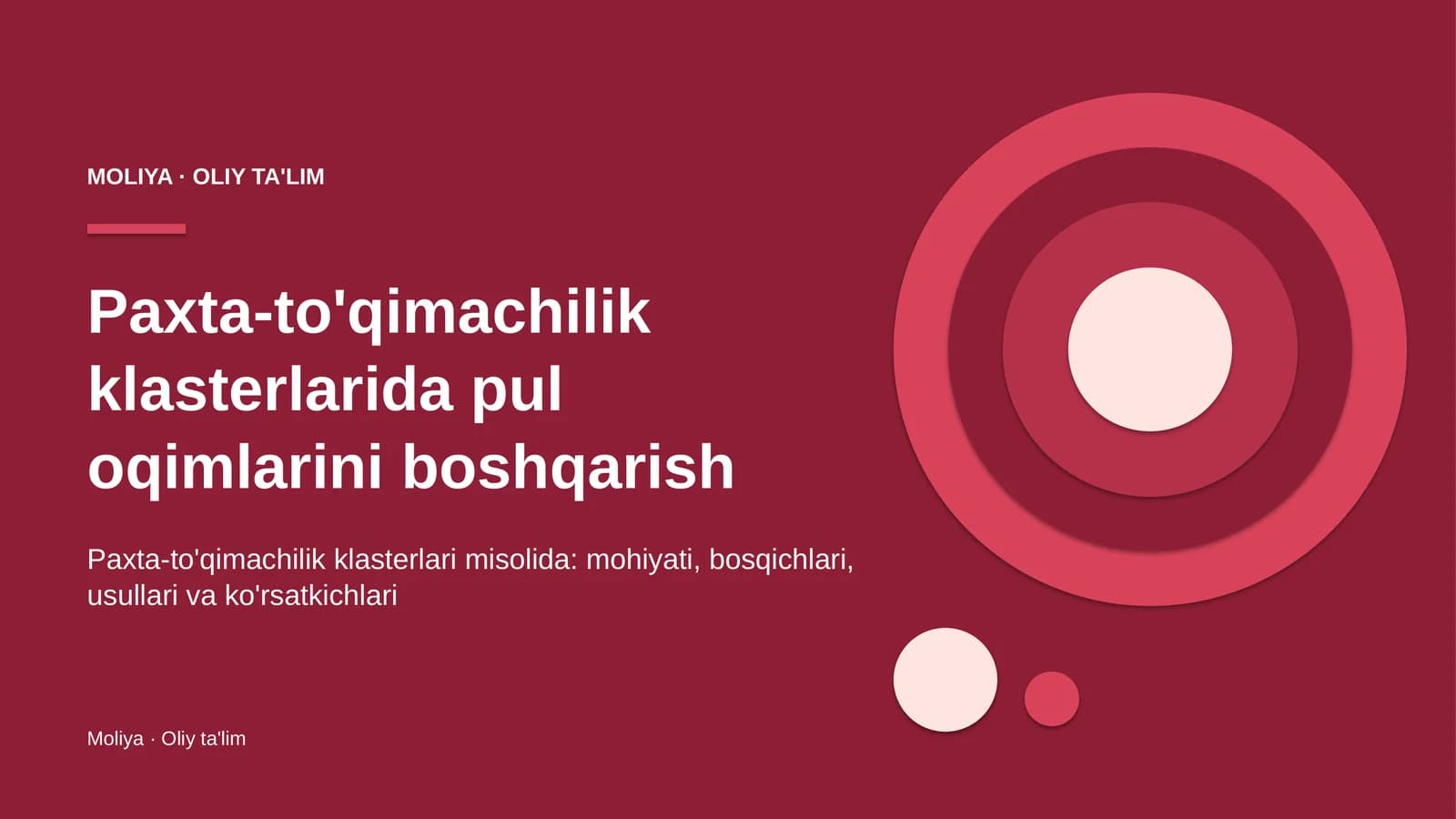 paxta to'qimachilik klasterlarida pul oqimlarini boshqarish 4606