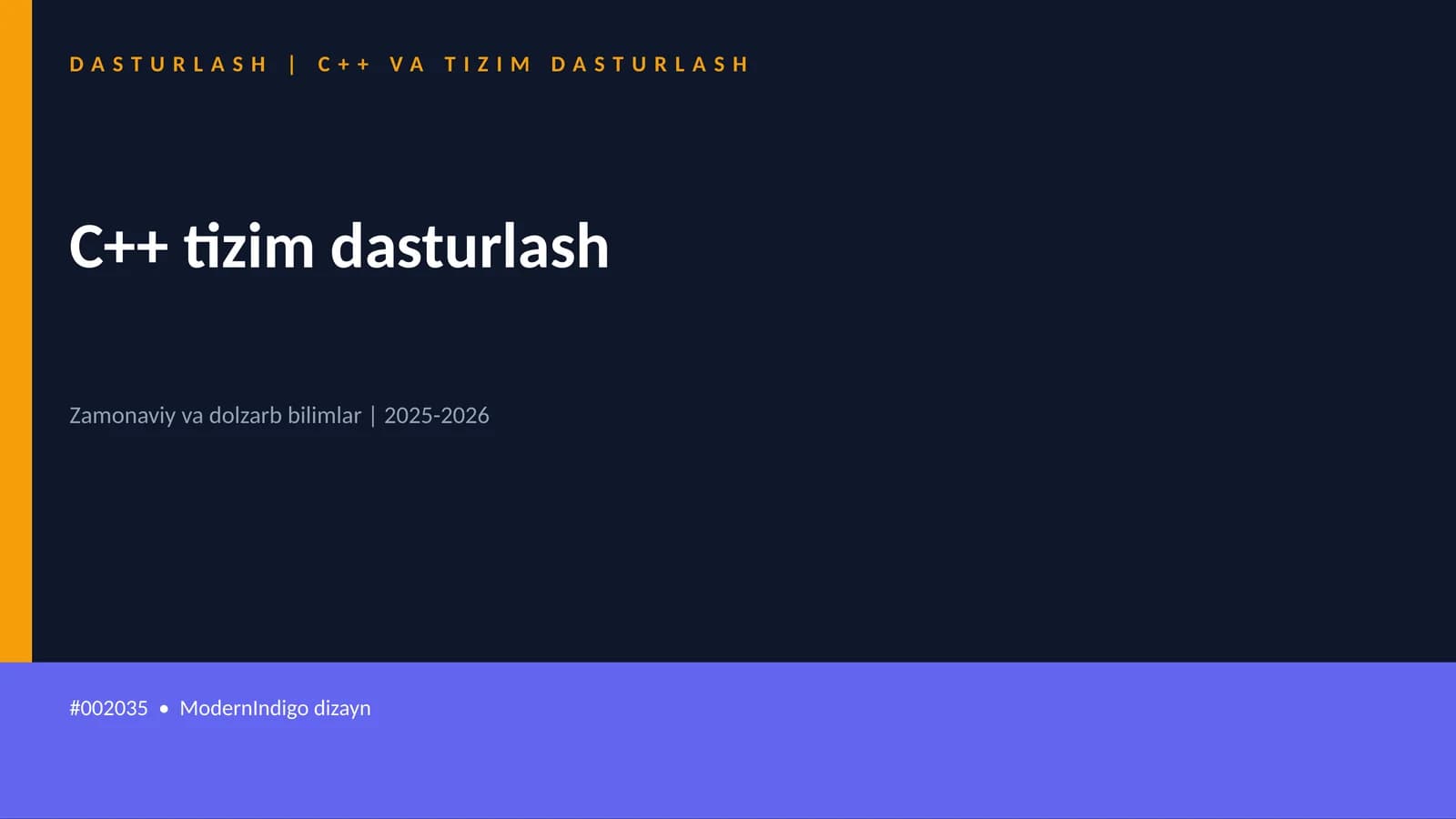 C++ tizim dasturlash