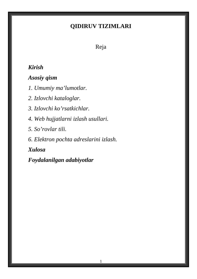 Qidiruv tizimlari
