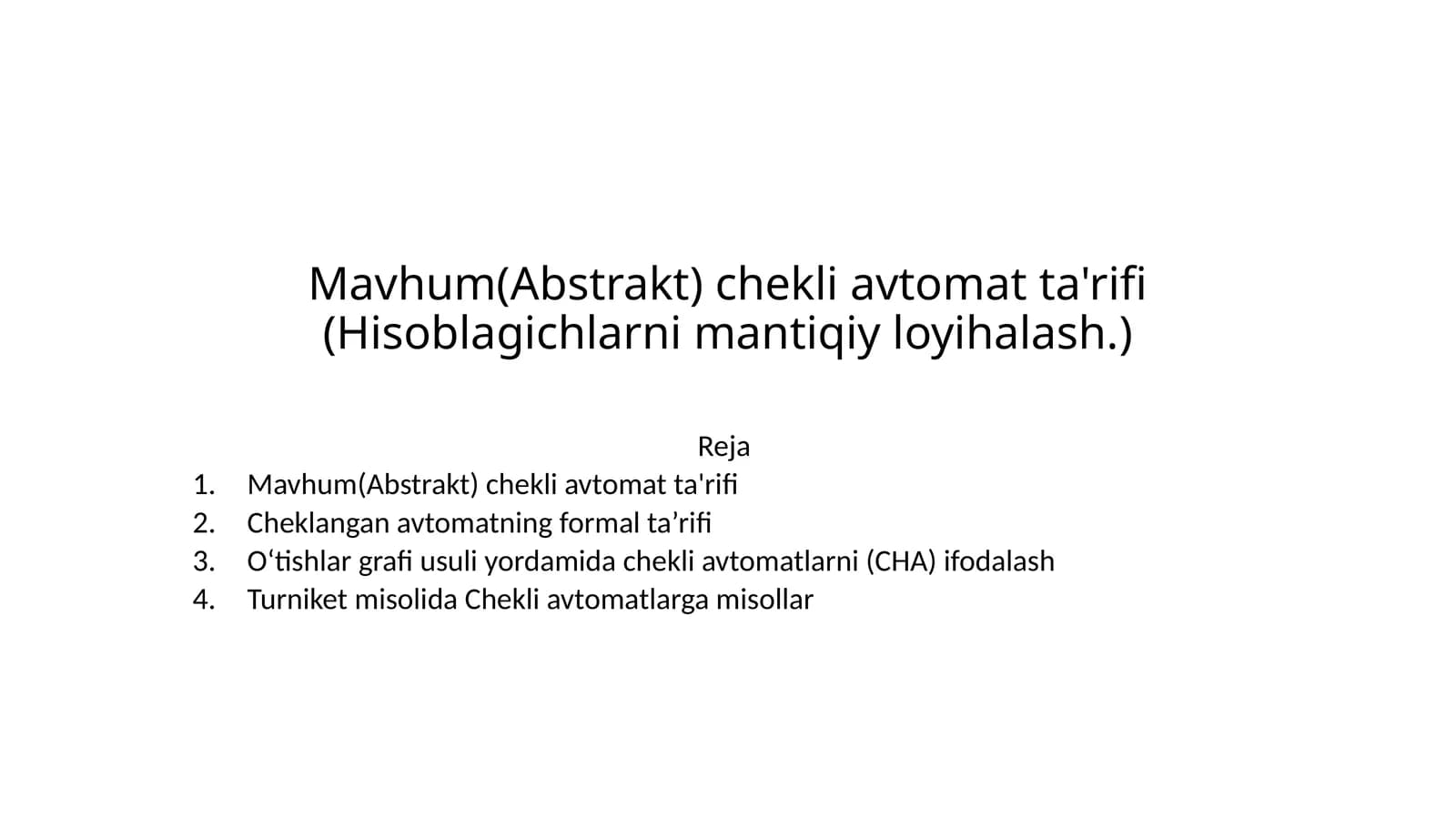 Mavhum(Abstrakt)chekliavtomatta'rifi