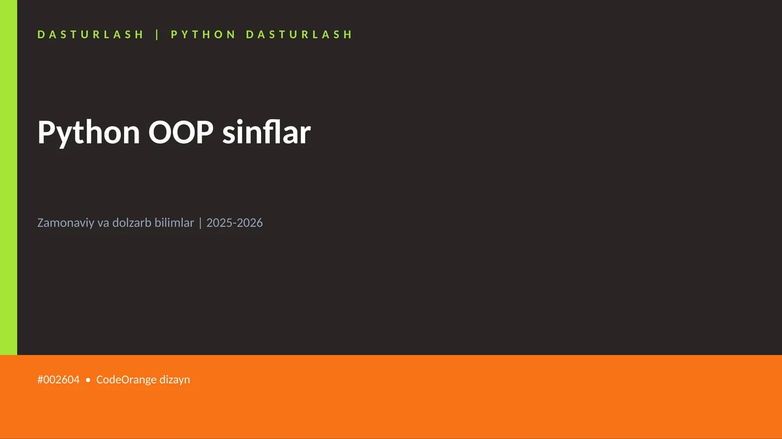 Python OOP sinflar