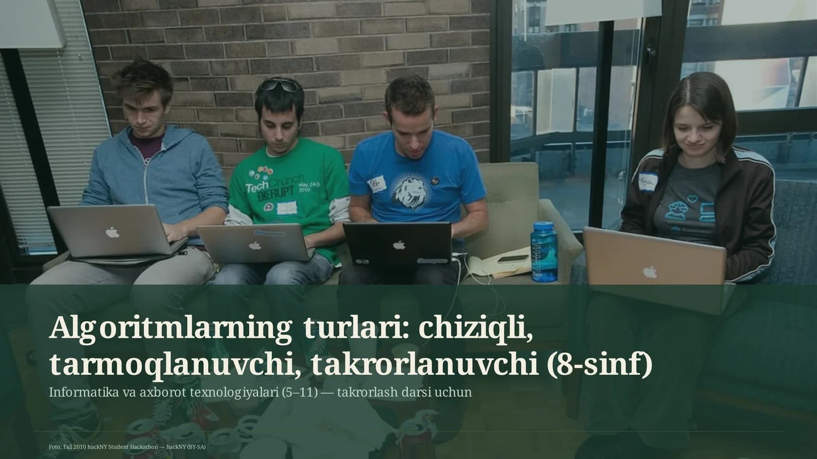 Algoritmlarning turlari: chiziqli, tarmoqlanuvchi, takrorlanuvchi (8-sinf)