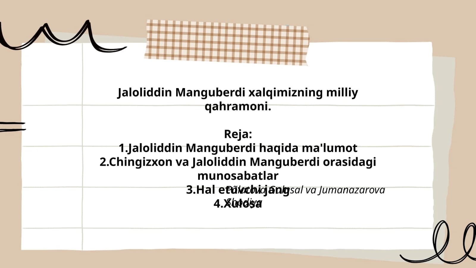 Jaloliddin Manguberdi haqida ma'lumot