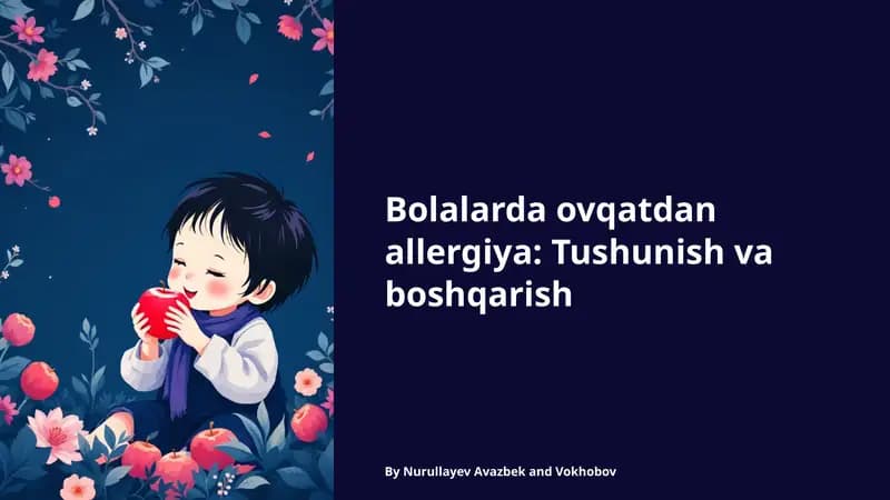 Bolalarda ovqatdan allergiya
