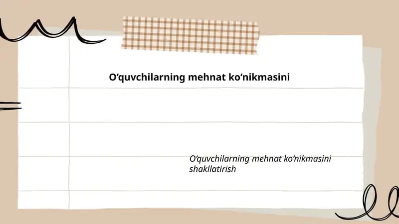 O‘quvchilarning mehnat ko‘nikmasini shakllantirish