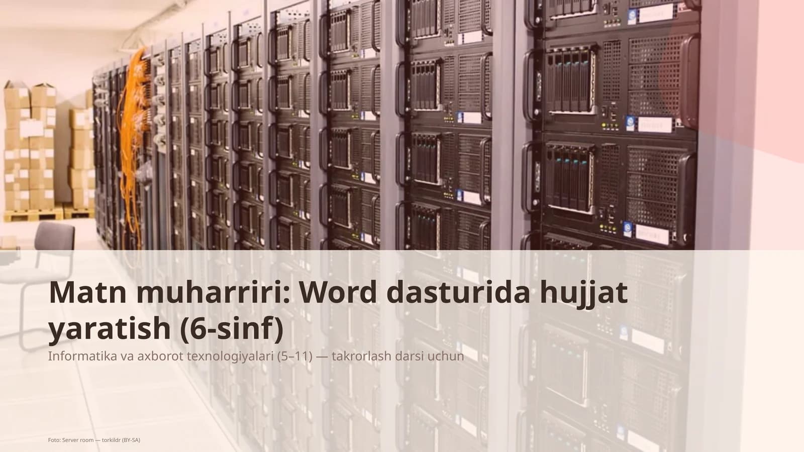 Matn muharriri: Word dasturida hujjat yaratish (6-sinf)