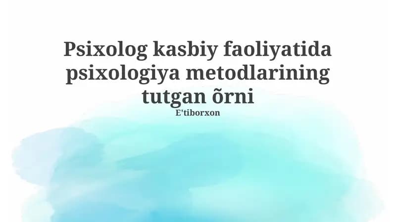 Psixologik usullar
