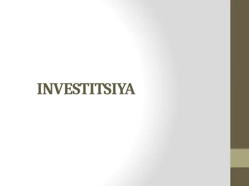 Investitsiya