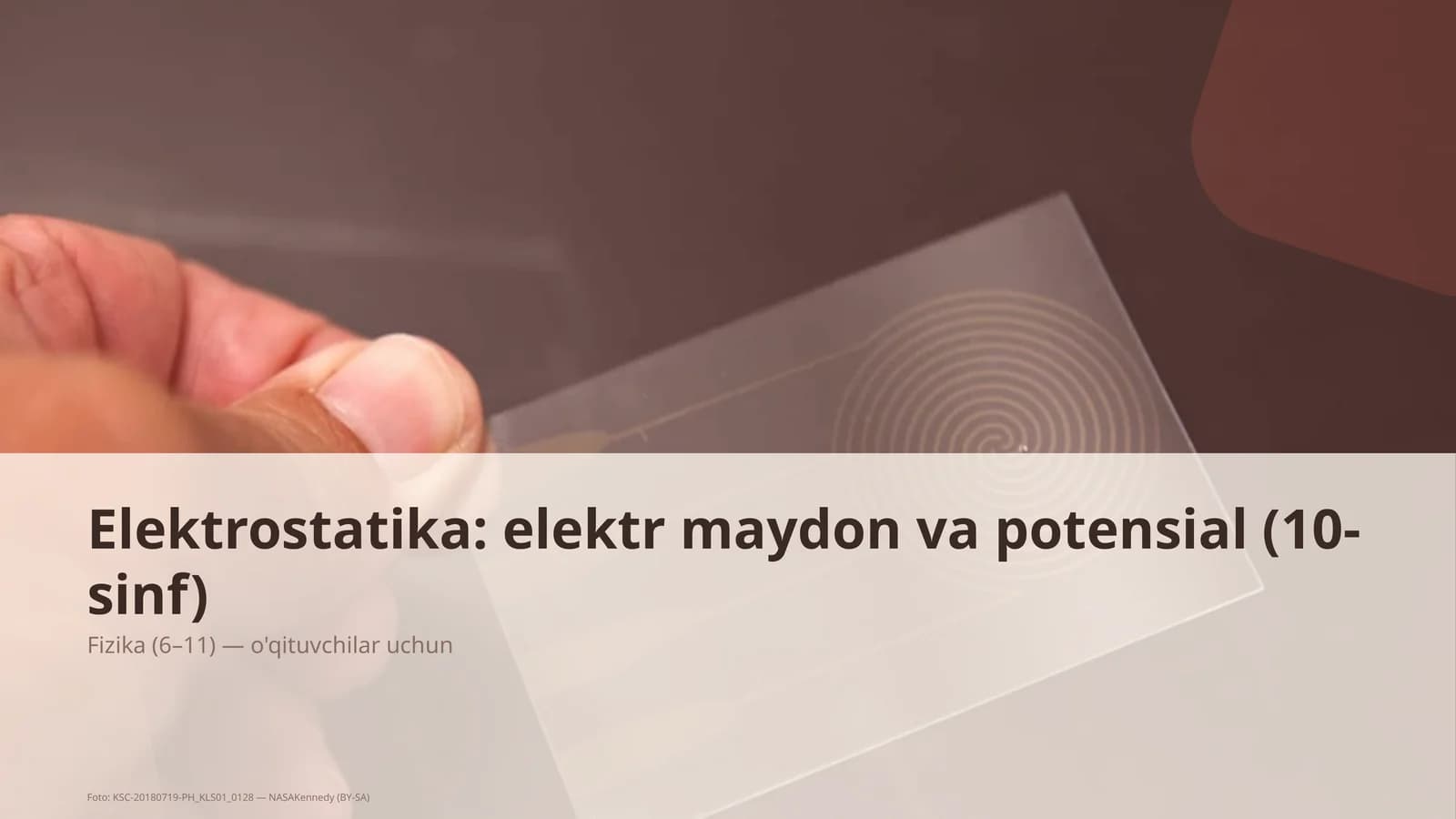 Elektrostatika: elektr maydon va potensial (10-sinf)