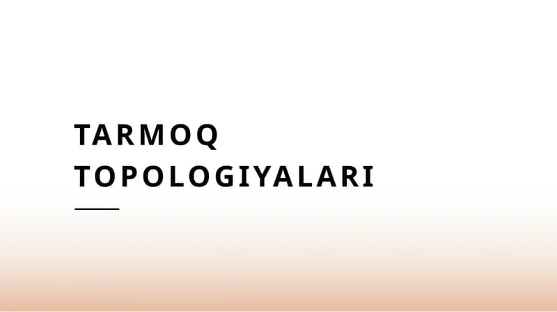Tarmoq topologiyalari