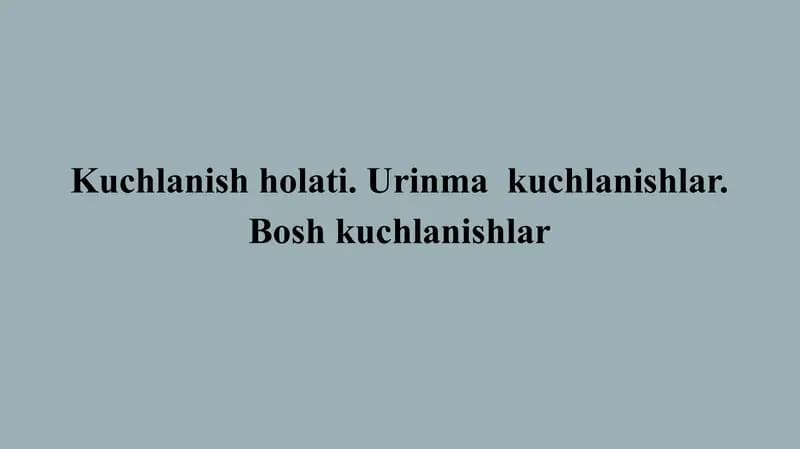 Kuchlanish Holati