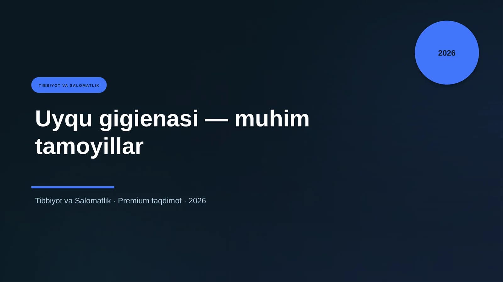 Uyqu gigienasi — muhim tamoyillar