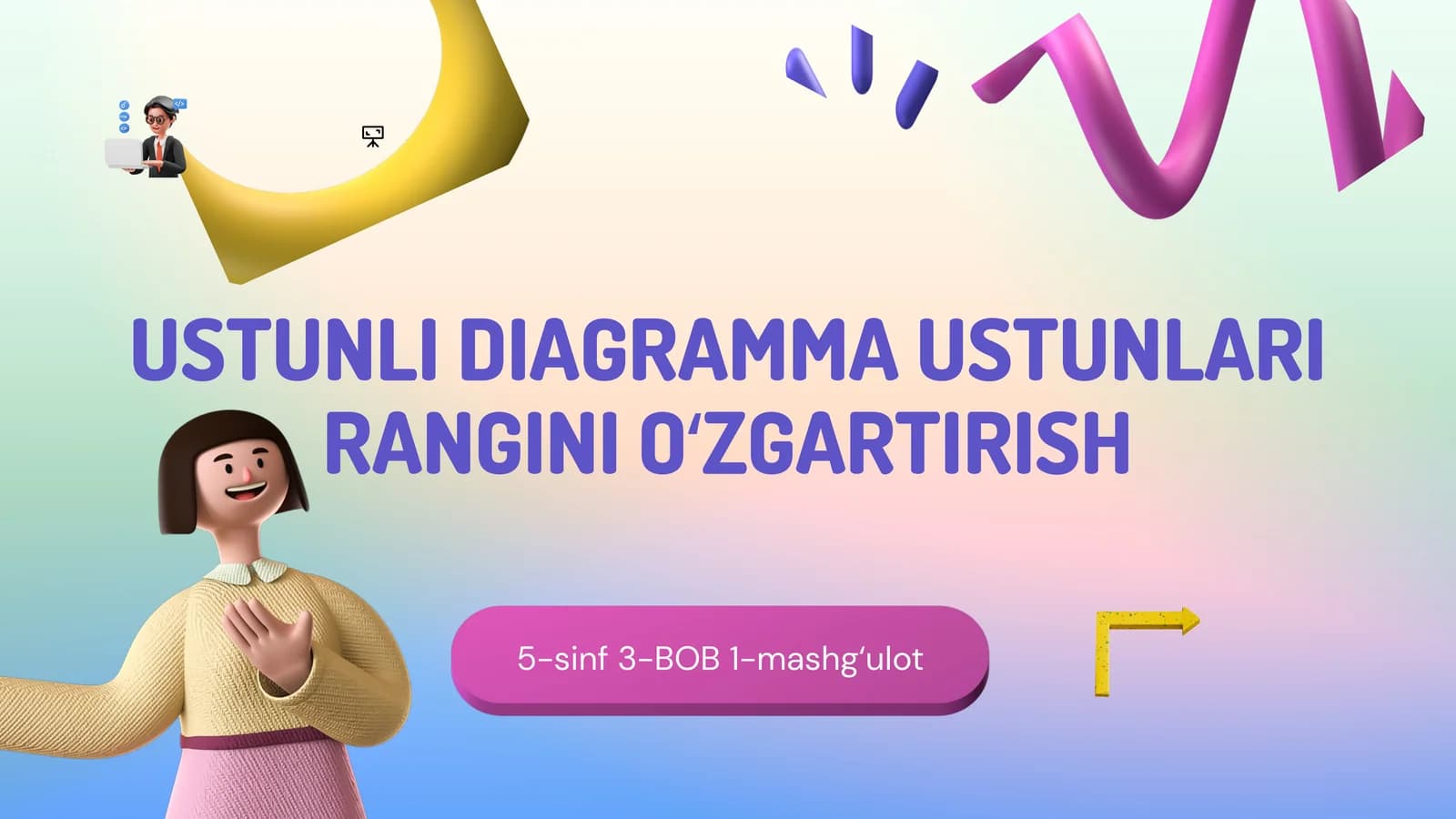 USTUNLI DIAGRAMMA USTUNLARI RANGINI OʻZGARTIRISH