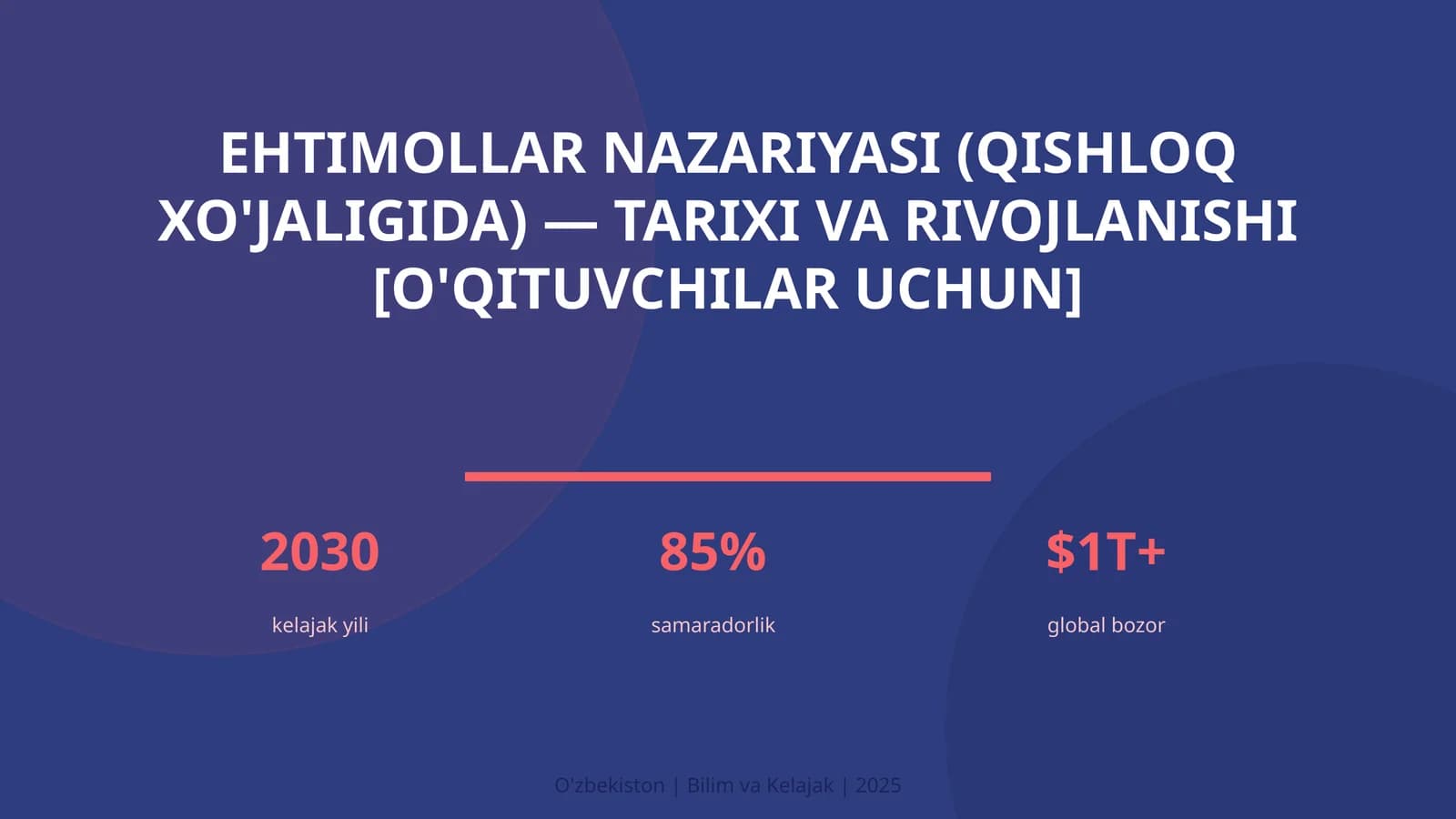 Ehtimollar nazariyasi (qishloq xo'jaligida) — tarixi va rivojlanishi [o'qituvchilar uchun]