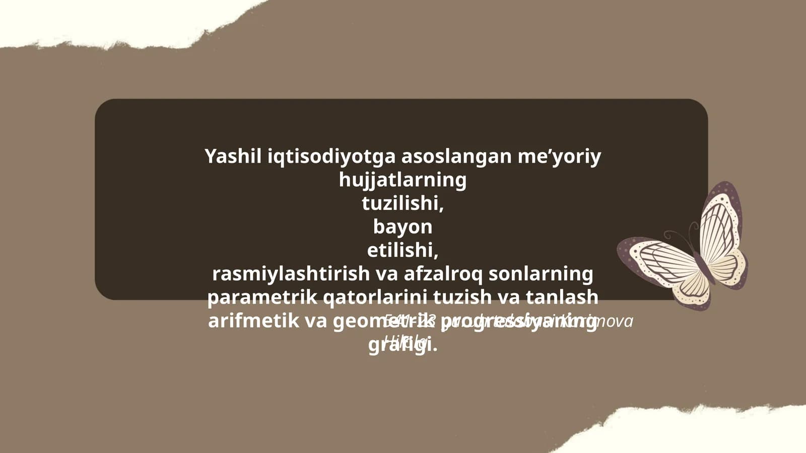 Yashil iqtisodiyotga asoslangan me’yoriy