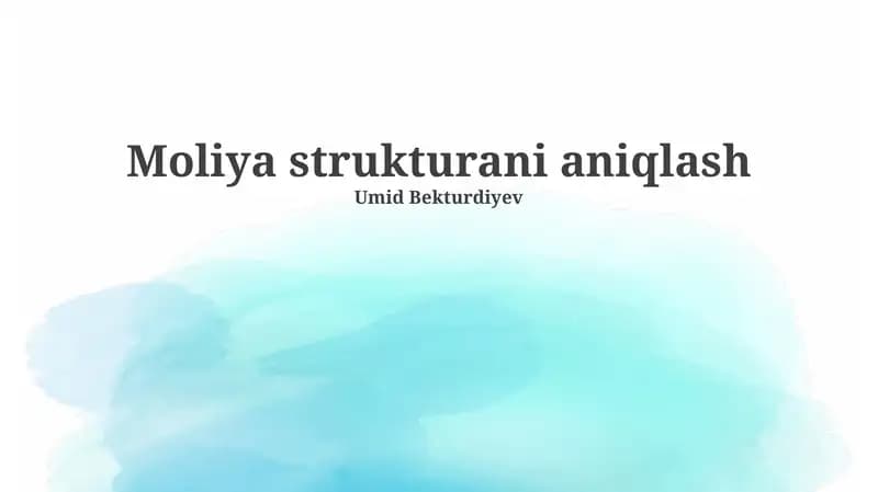 Moliya strukturani aniqlash