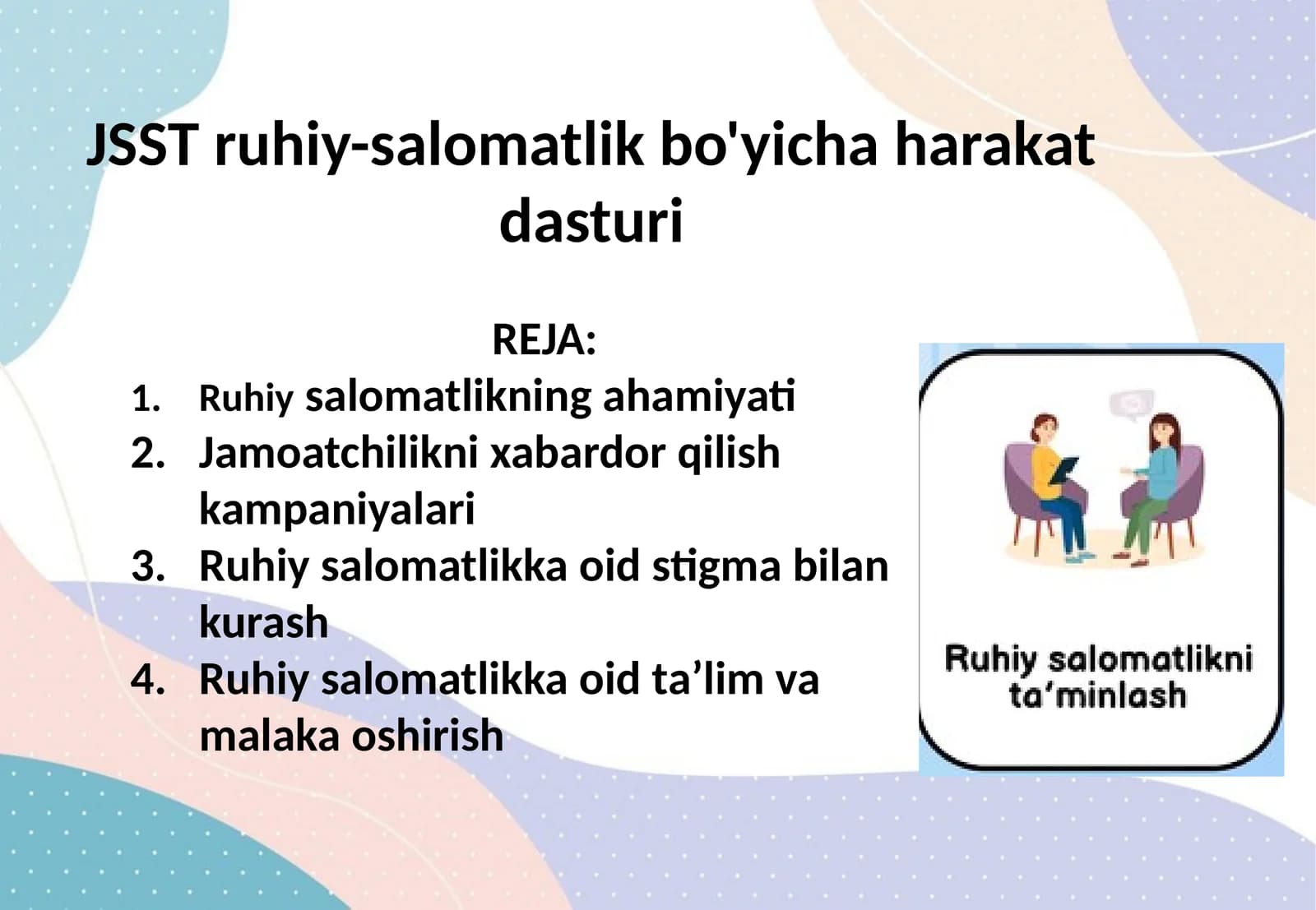 JSST ruhiy-salomatlik bo'yicha harakat dasturi
