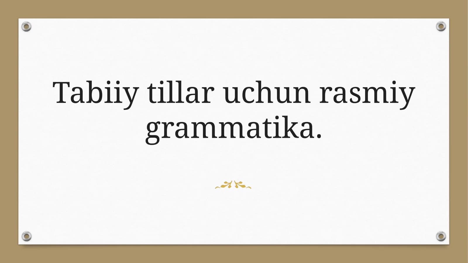 Tabiiy tillar uchun rasmiy grammatika