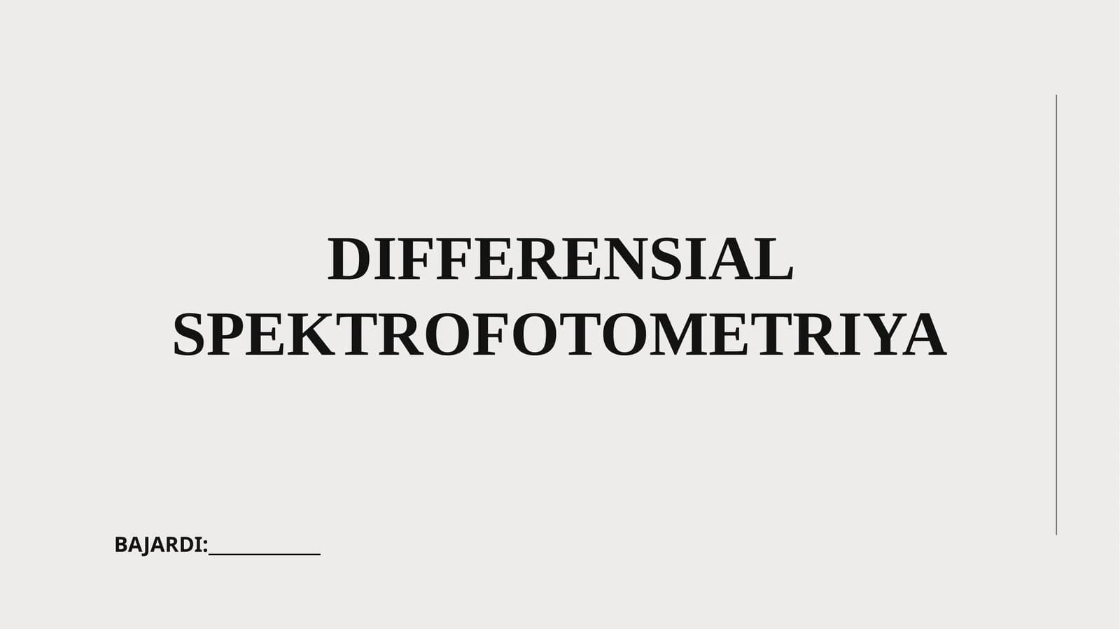 DIFFERENSIAL SPEKTROFOTOMETRIYA