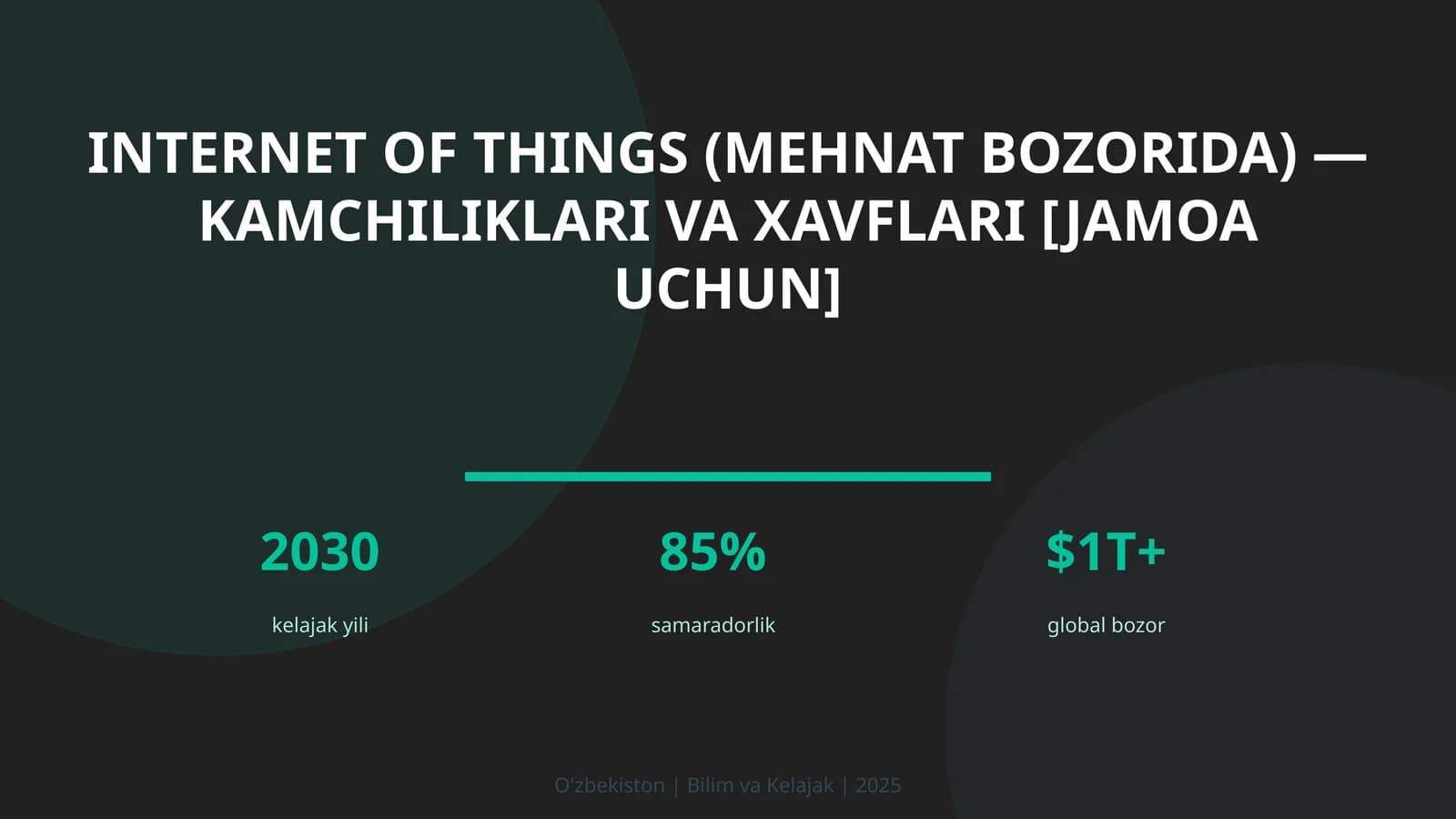 Internet of Things (mehnat bozorida) — kamchiliklari va xavflari [jamoa uchun]