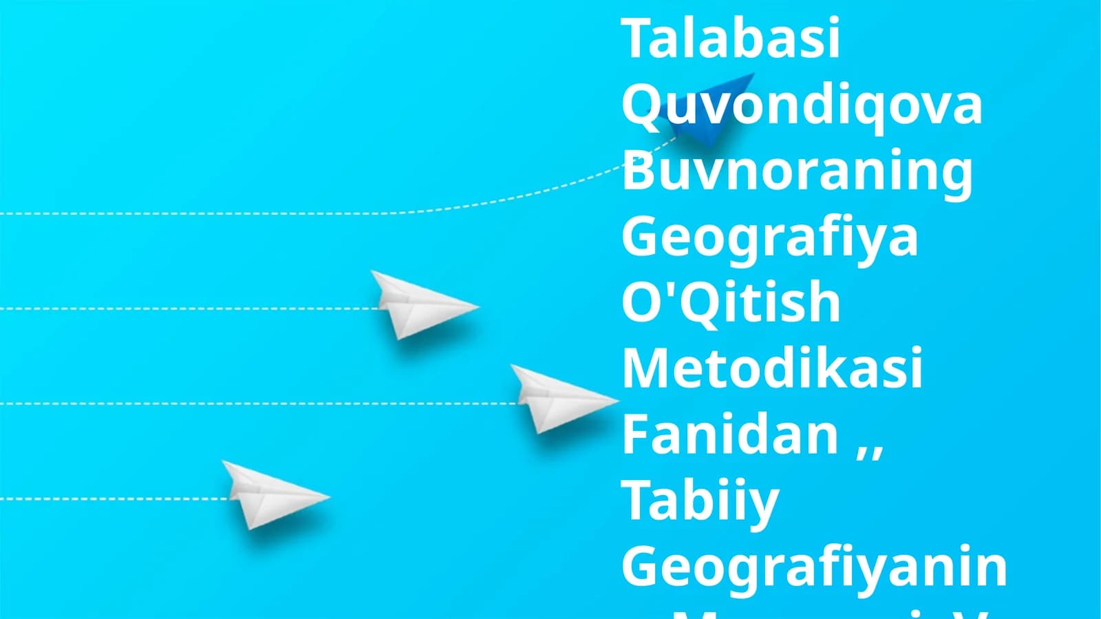 Jdpu Boshlang'Ich Ta'Lim Yo'Nalishi 712-Guruh 4 Kurs Talabasi Quvondiqova Buvnoraning Geografiya O'Qitish Metodikasi Fanidan