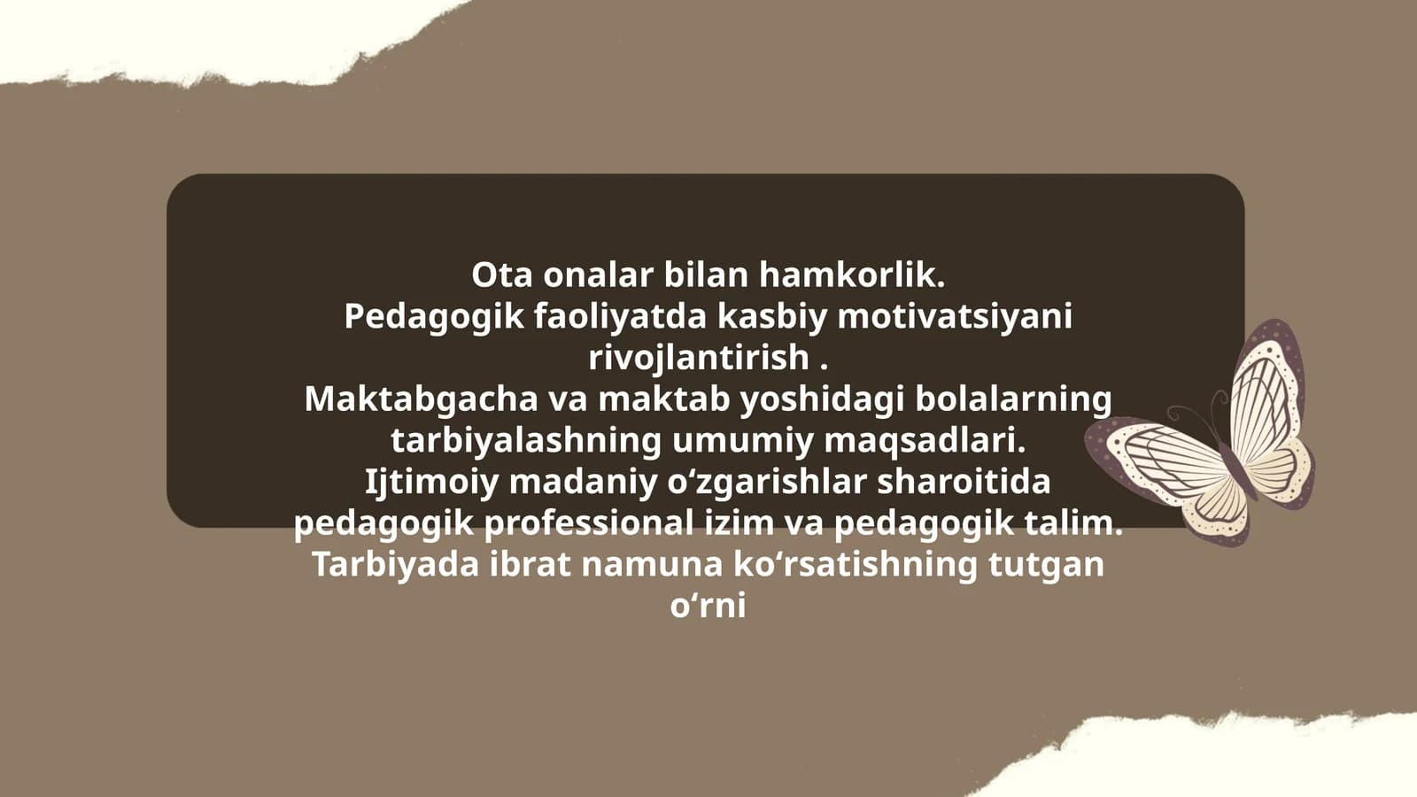 Maktabgacha va maktab yoshidagi bolalarning tarbiyalashning umumiy maqsadlari