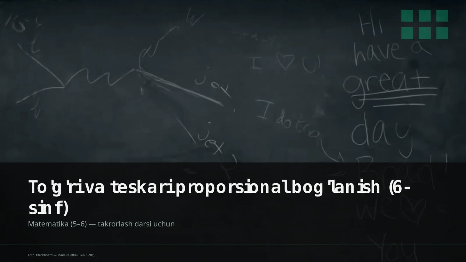 To'g'ri va teskari proporsional bog'lanish (6-sinf)