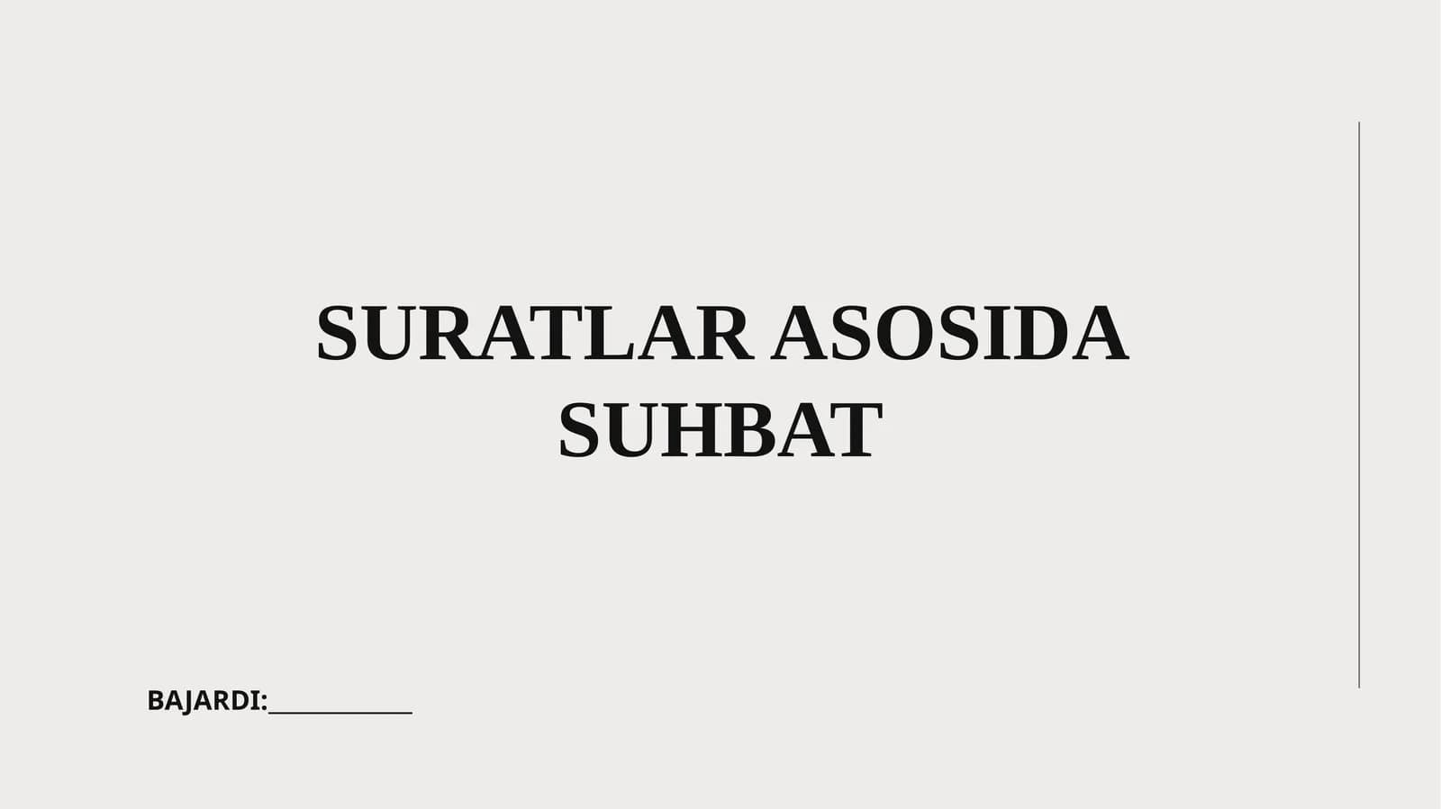 Suratlar asosida suhbat