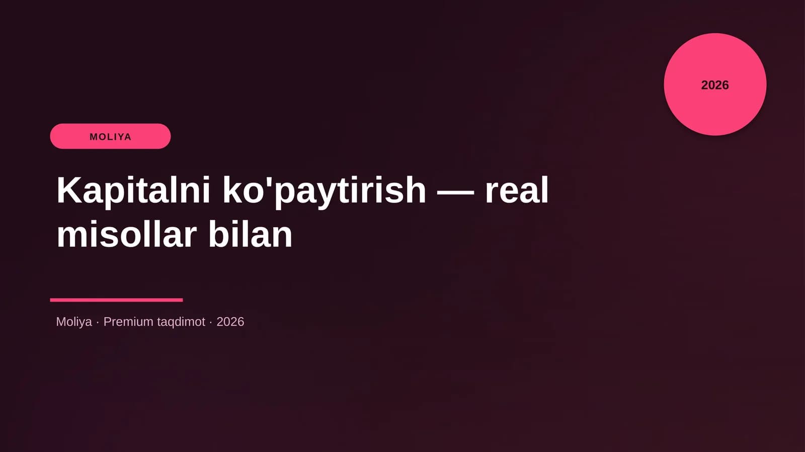 Kapitalni ko'paytirish — real misollar bilan