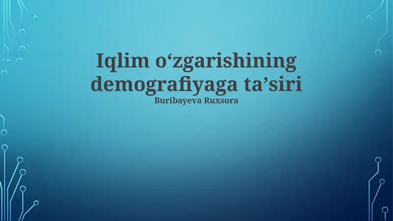 Iqlim oʻzgarishining demografiyaga taʼsiri