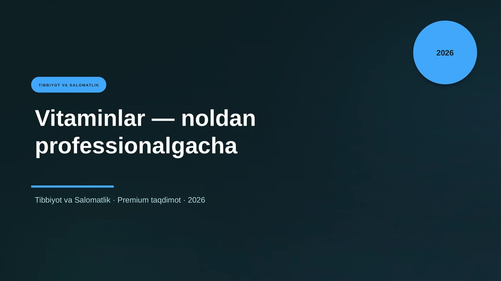 Vitaminlar — noldan professionalgacha