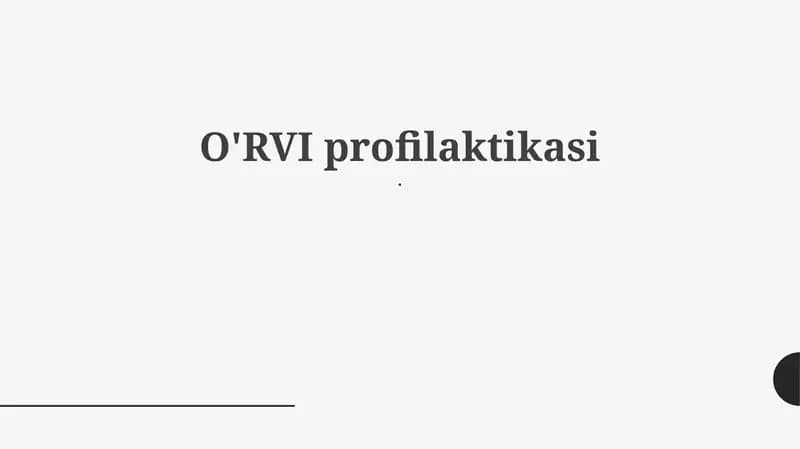 ARVI profilaktikasi